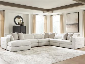 Ashbourne Estate Snowstone 6-Piece Sectional w/ Chaise (Online Special Price)