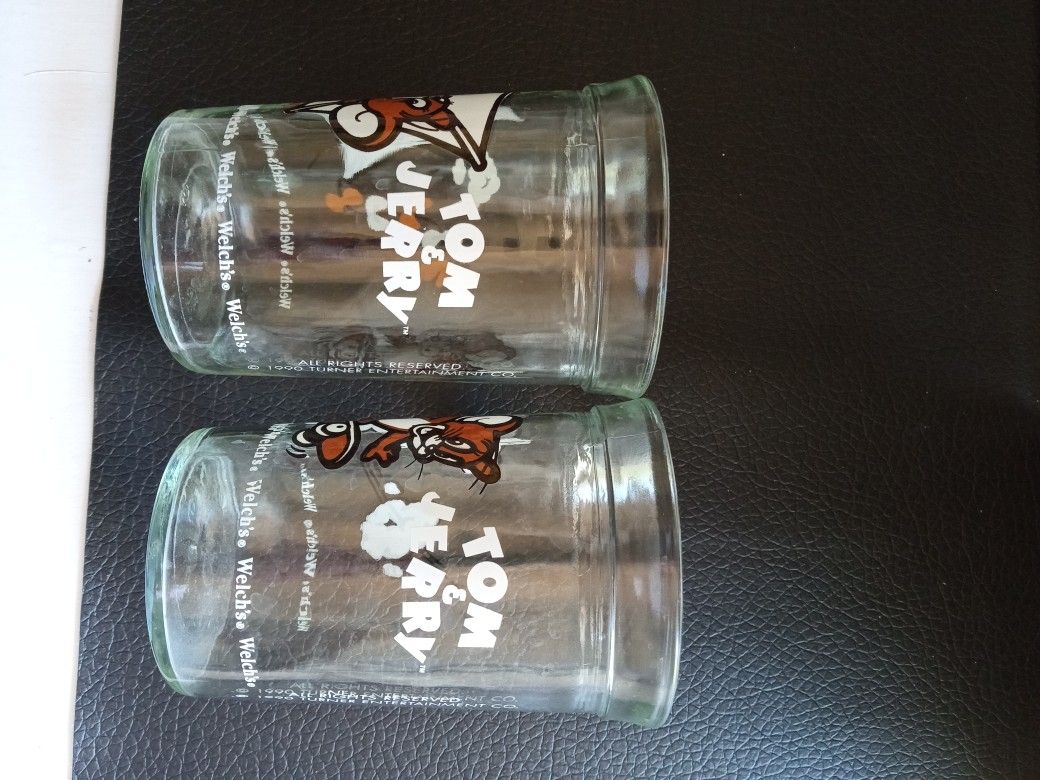 Vintage 1990 Welch's Tom & Jerry Glasses