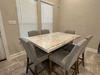 Marble Dining Table w/ 6 Chairs