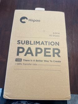 Hiipoo Sublimation Paper 8.5x14 Inch, Work with Sublimation Ink and E Sawgrass Inkjet Printers for Mugs T-Shirts Light Fabric and Other Sublimation Bl