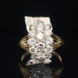 18Kt Two Tone Gold Diamond Ring 5.83g 1.84CTW Size 8.25 I-1961