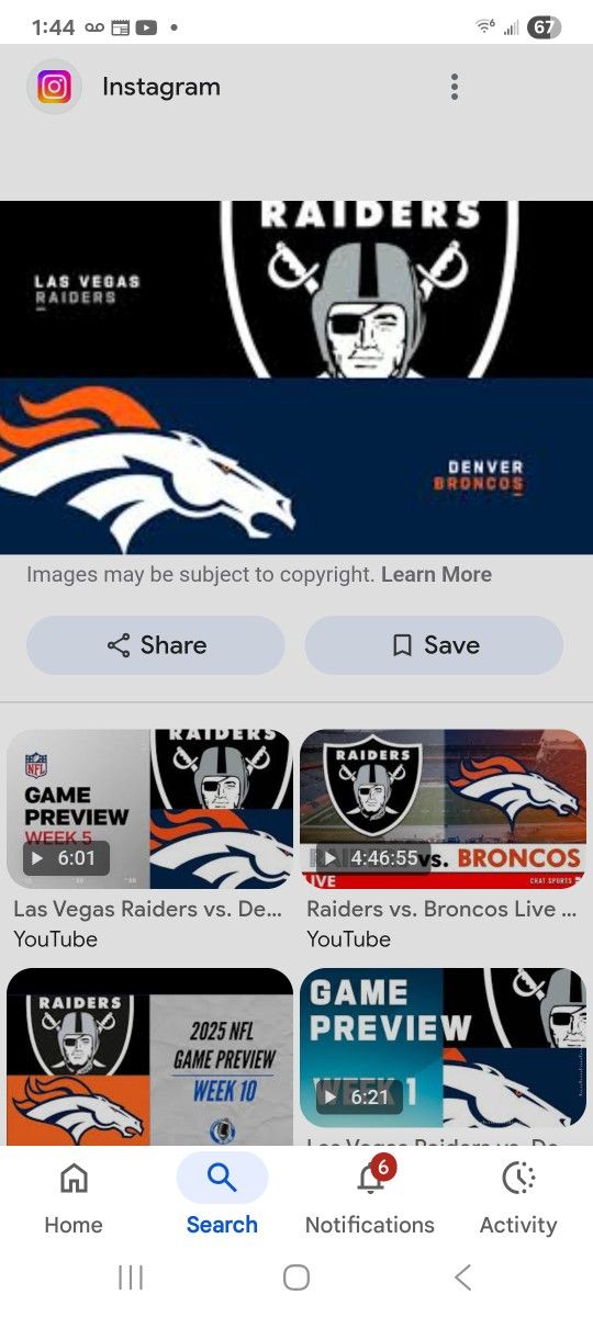 Las Vegas Raiders Vs Denver Broncos 12/7/@1:05pm