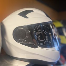 New White Dot Motorcycle Helmet $100