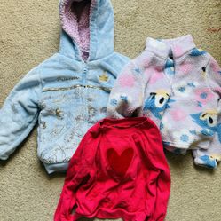 3 Pack: Assorted 4T/5T Girl's Fleece Jackets & Sweatshirt