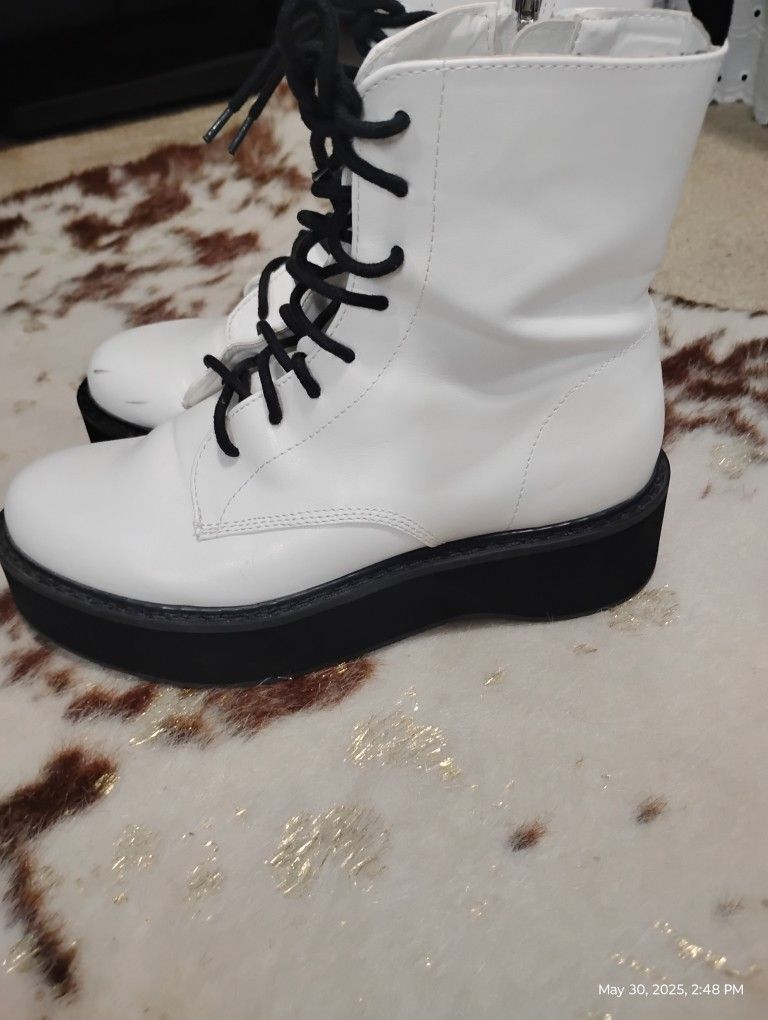 White Platform Boots