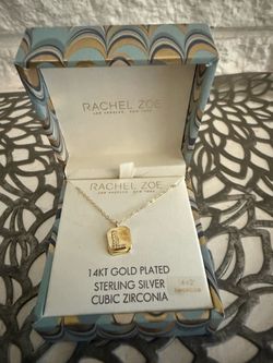 Rachel Zoe Initial L Necklace 14KT Gold Plated