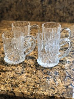 Fine Crystal Mugs With Handles - Set Of 4