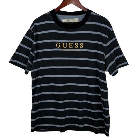 Guess Originals Mens Shirt Los Angeles Striped Black Blue ASAP Witherspoon Medium