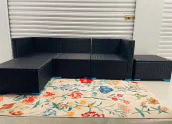 Free Delivery- Brand New 7ft Large L Sectional Sofa Wicker Furnitures Set Outdoor Patio NEW