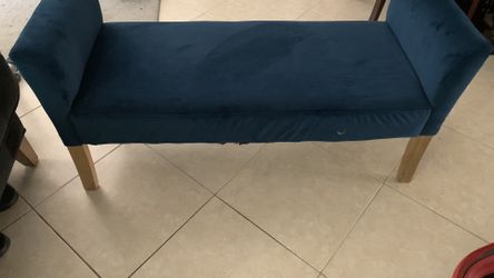 Blue Suede Bench
