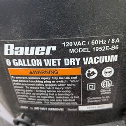 Bauer 6 Gallon Shop Vac