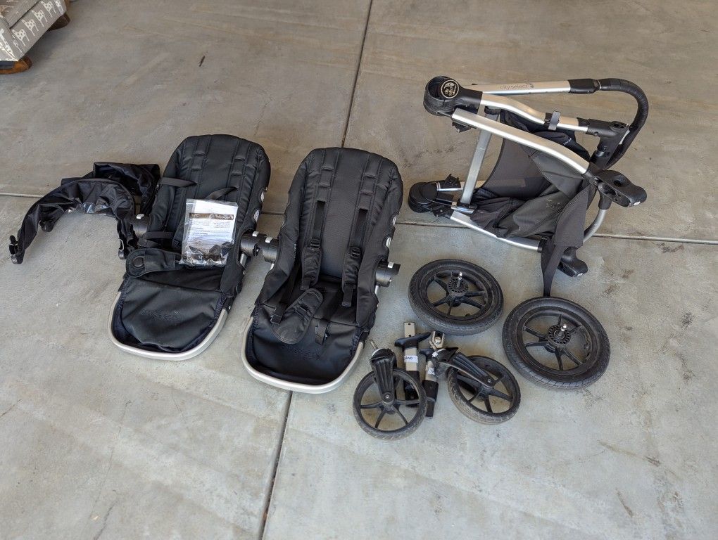 Baby Jogger City Select Double Stroller w/ Second Seat