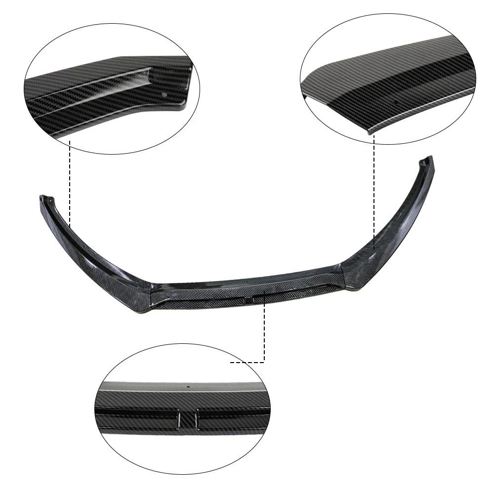 Brand New 3PCS 2015-2018 FORD FOCUS CARBON FIBER LOOK STYLE FRONT BUMPER LIP SPLITTER KIT