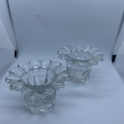 Glass Flower Candle Holder