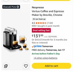 Nespresso Vertuo Coffee & Espresso Machine
