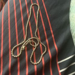 925 Sterling silver yellow gold chain