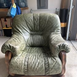 Leather Green Sofa Chair
