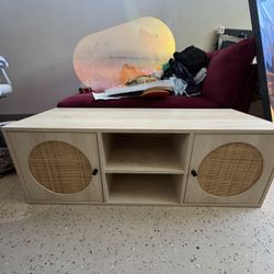Modern Light Wood Media Console / Coffee Table – 43” L x 16” W x 15” H