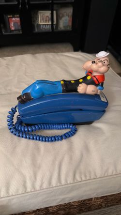 Vintage 1982 Popeye the Sailor Man Landline Telephone - Retro Novelty