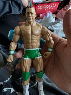 WWE Mattel John Cena Basic Action Figure Green Trunks White Boots 2011 Wrestling