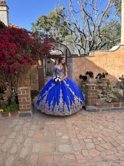 Quinceanera Dress In Royal Blue Size Medium-Large