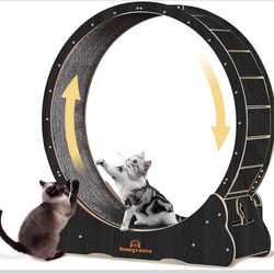 Homegroove Indoor Cat Wheel Running Treadmill with carpeted runway