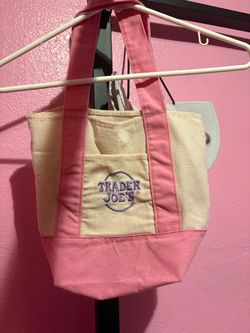 Trader Joe's Canvas Tote Bag Pink