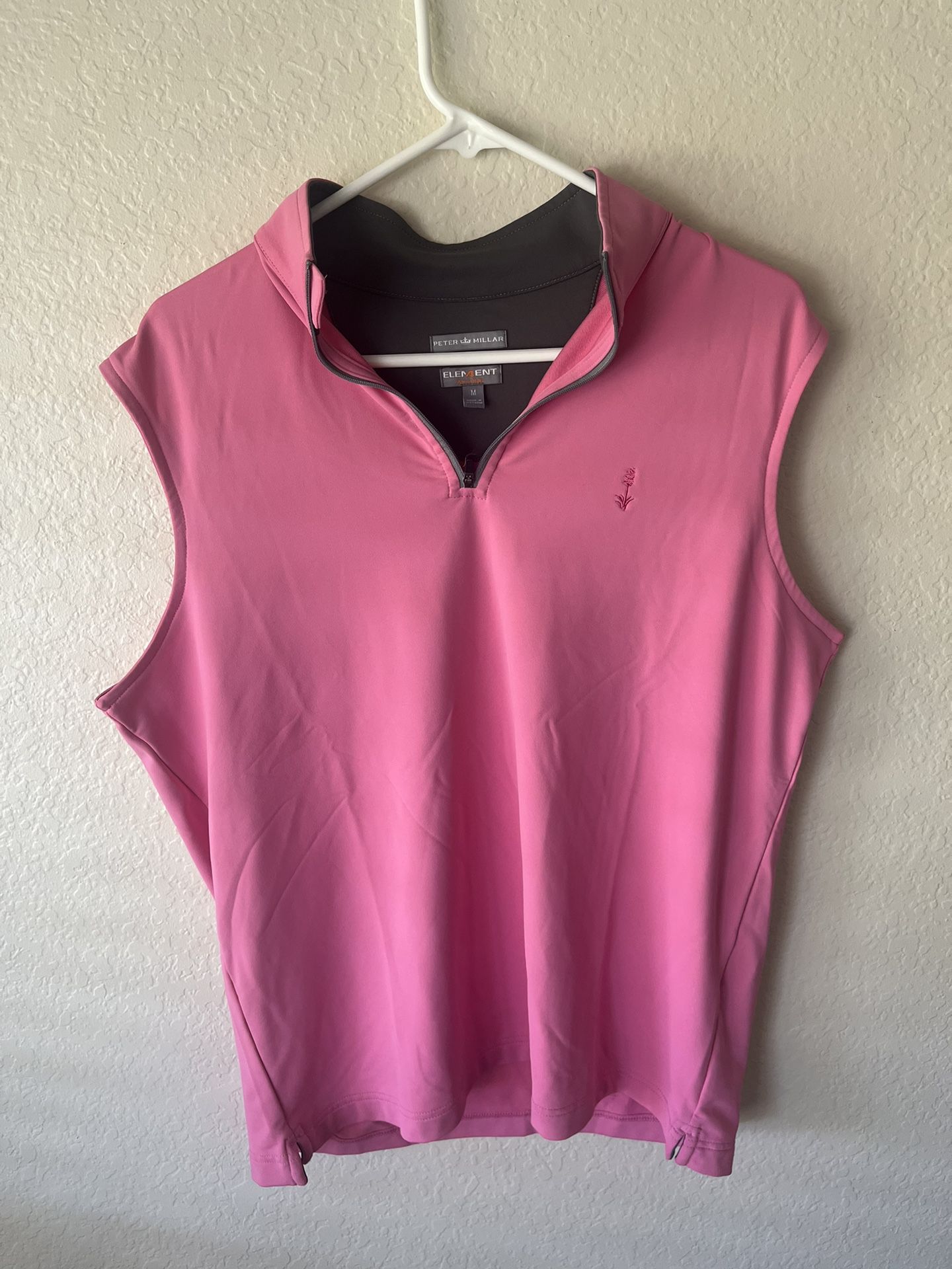 Peter Millar E4 Element 4 1/4 Zip Pink Golf Vest Men’s Size Medium