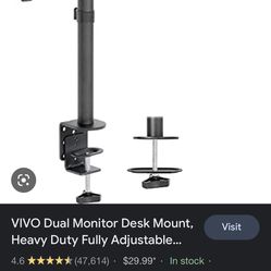Vivo Monitor Arm For Dual Monitors. Supports From 13 Inch Monitors Up To 33inch. 