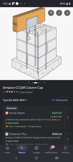 Lot of 15 Simpson Strong-Tie CCQM Column Caps - Masonry/Concrete (New)