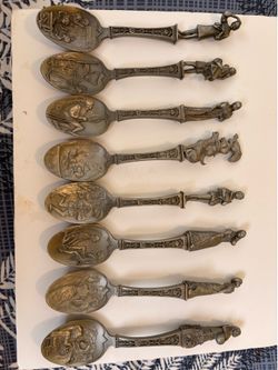 8 set of fairy tale spoons sterling silver
