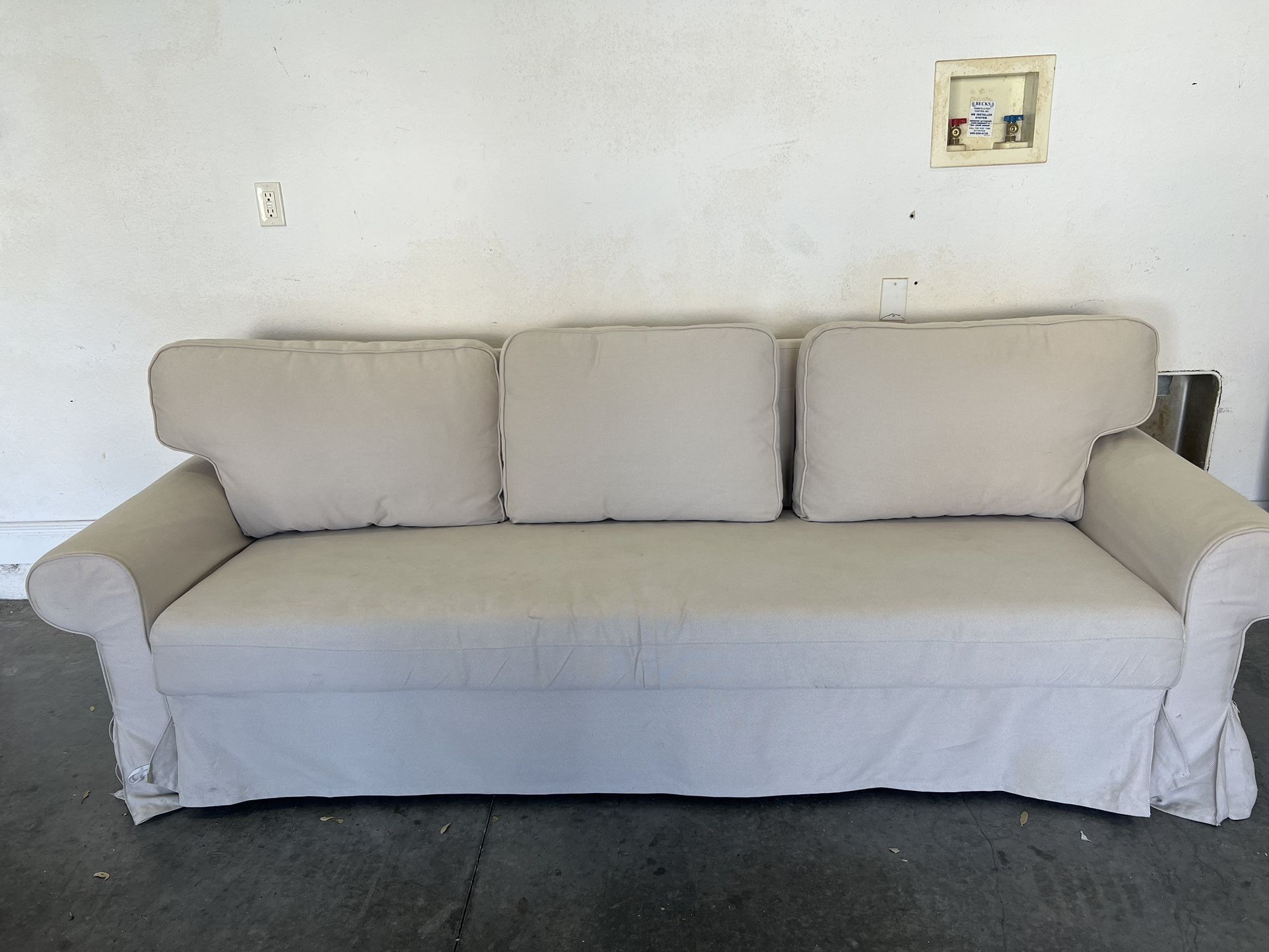 IKEA Cream Color Sofa Bed – Full-Size, Easy Fold-Out – $400