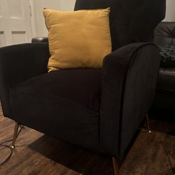 Black suede Couch Chair