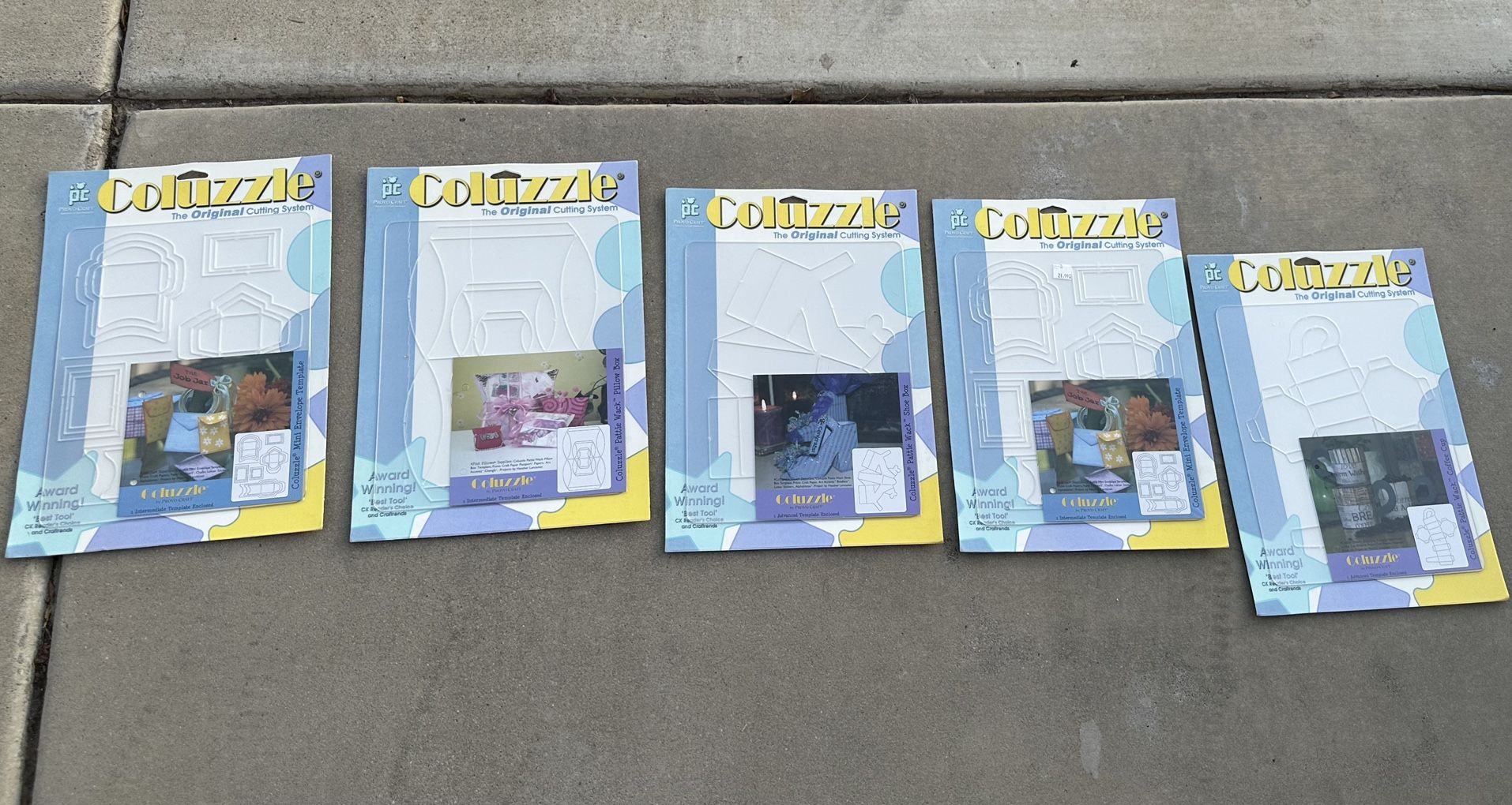 NEW 5 Pieces- Coluzzle Temples To Make Boxes, Envelopes, Coffee Cup,