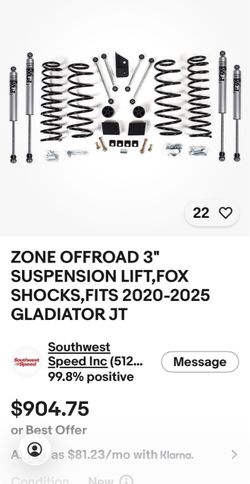 Zone Offroad 3" Suspension Lift Kit with Fox Shocks
