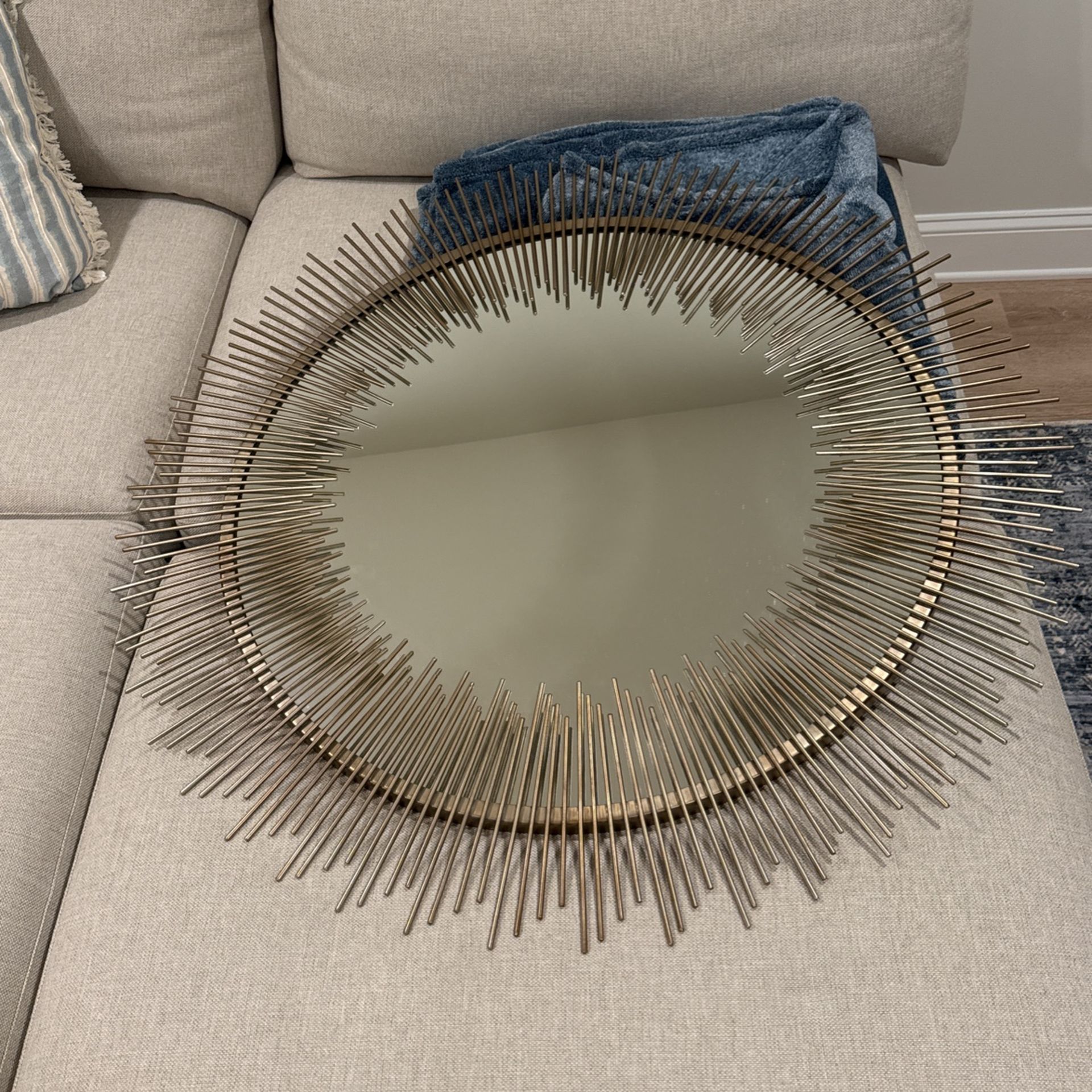 Round Gold Sun Mirror From Bassett Furniture 