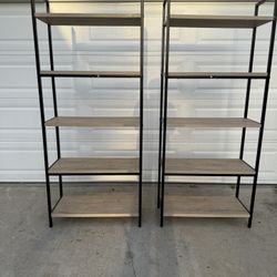 Tall bookcases five shelves