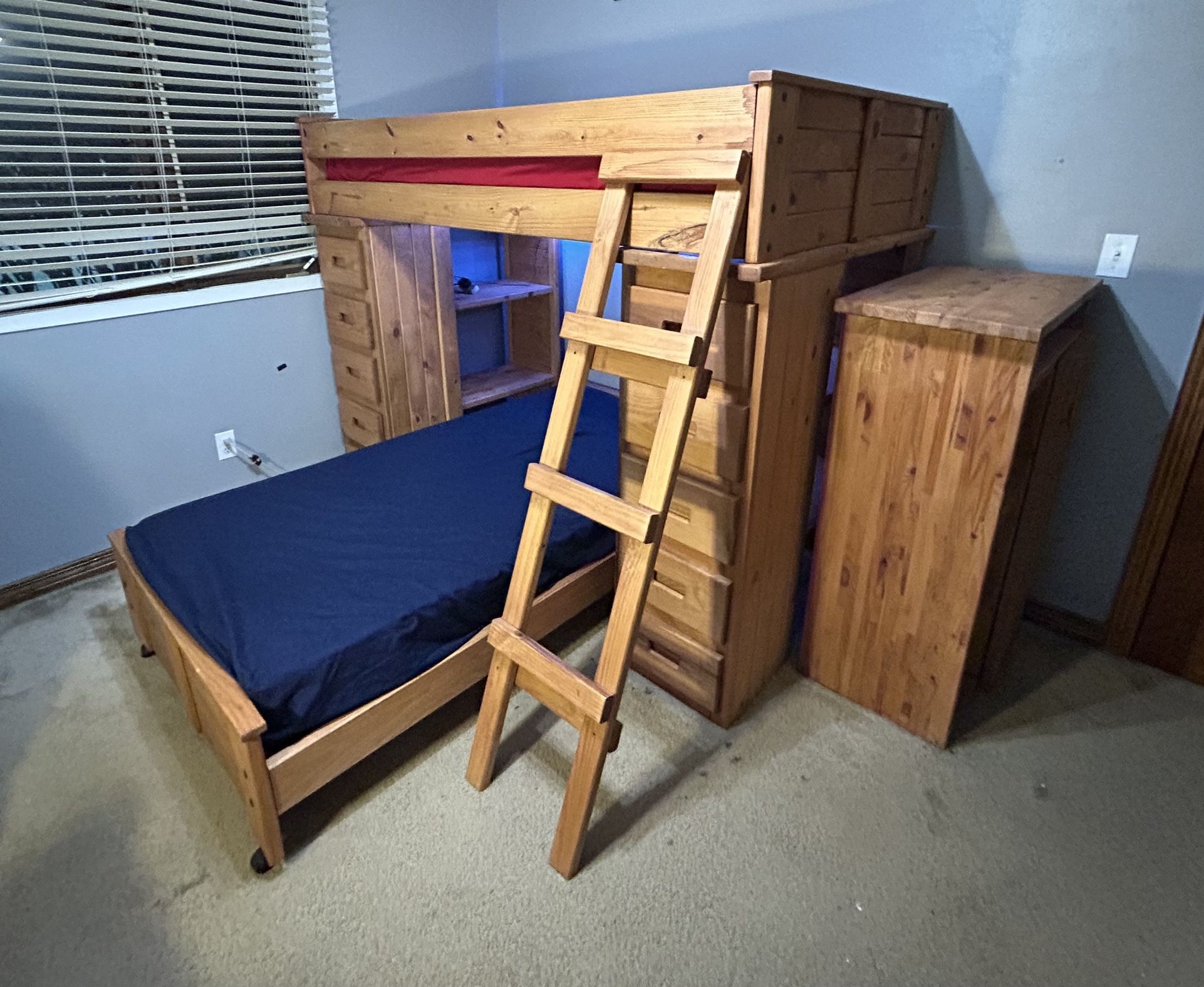 Solid Wood Bunk Bed Set