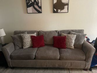 Gray Fabric 3-Seat Sofa