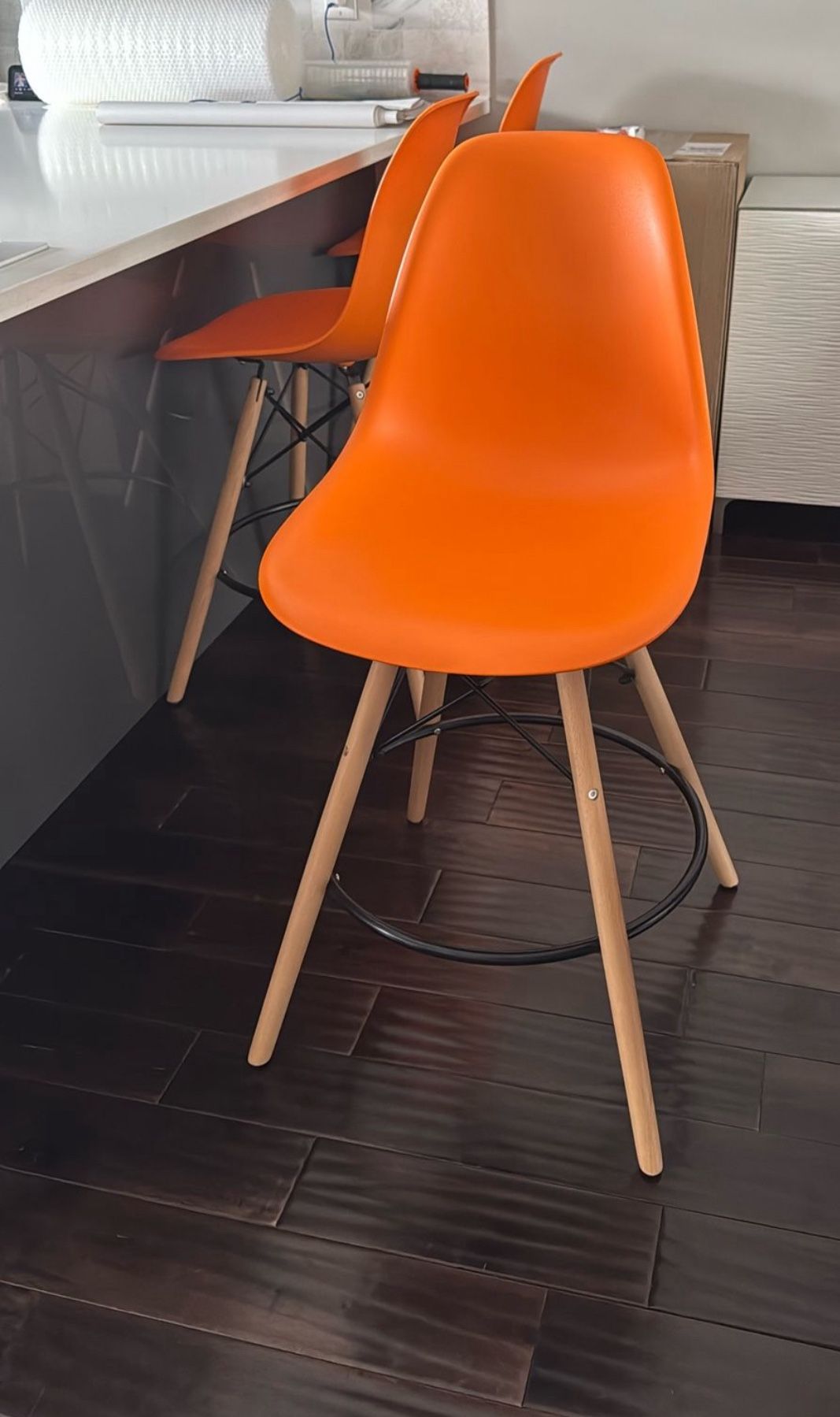 4 Orange Stools