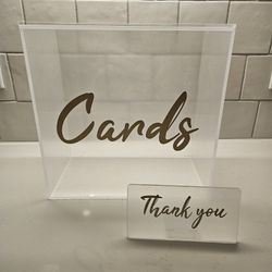 Frosted Acrylic Card Box With Thank You