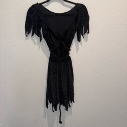 Black Velvet Gothic Halloween Costume Dress