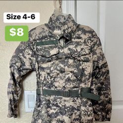 Army Costume 4-6 Y/o 