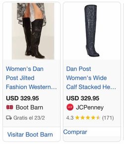 Dan Post Women's Tall Western Boots – Black (Size 6M)