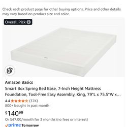 Amazon basics Metal king size smart box spring bed base