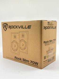 Rockville Rock Slim 70W 70V Commercial Slim Wall Speaker White New