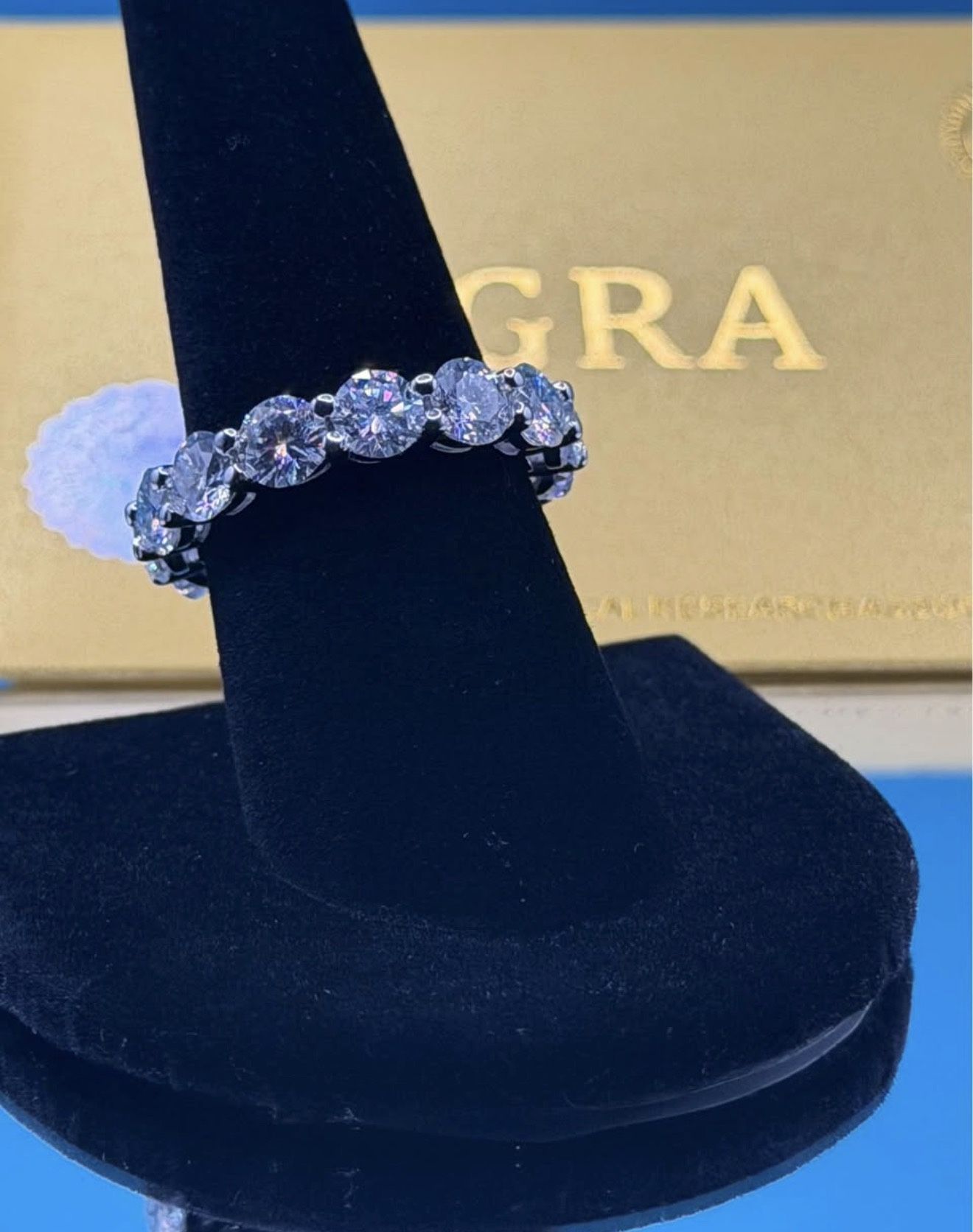 # 110 Stunning 7CT Moissanite Eternity Band Size 8