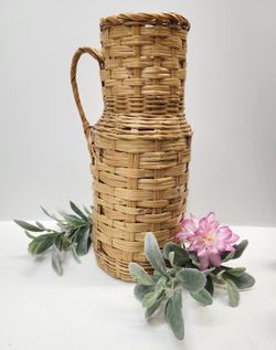  Woven Willow Mexican Floor Vase. Large, 20x8x6,