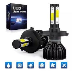 9003 H4 LED Headlight Bulbs Kit 60W 4000LM Hi/Lo Beam Super Bright 6000K