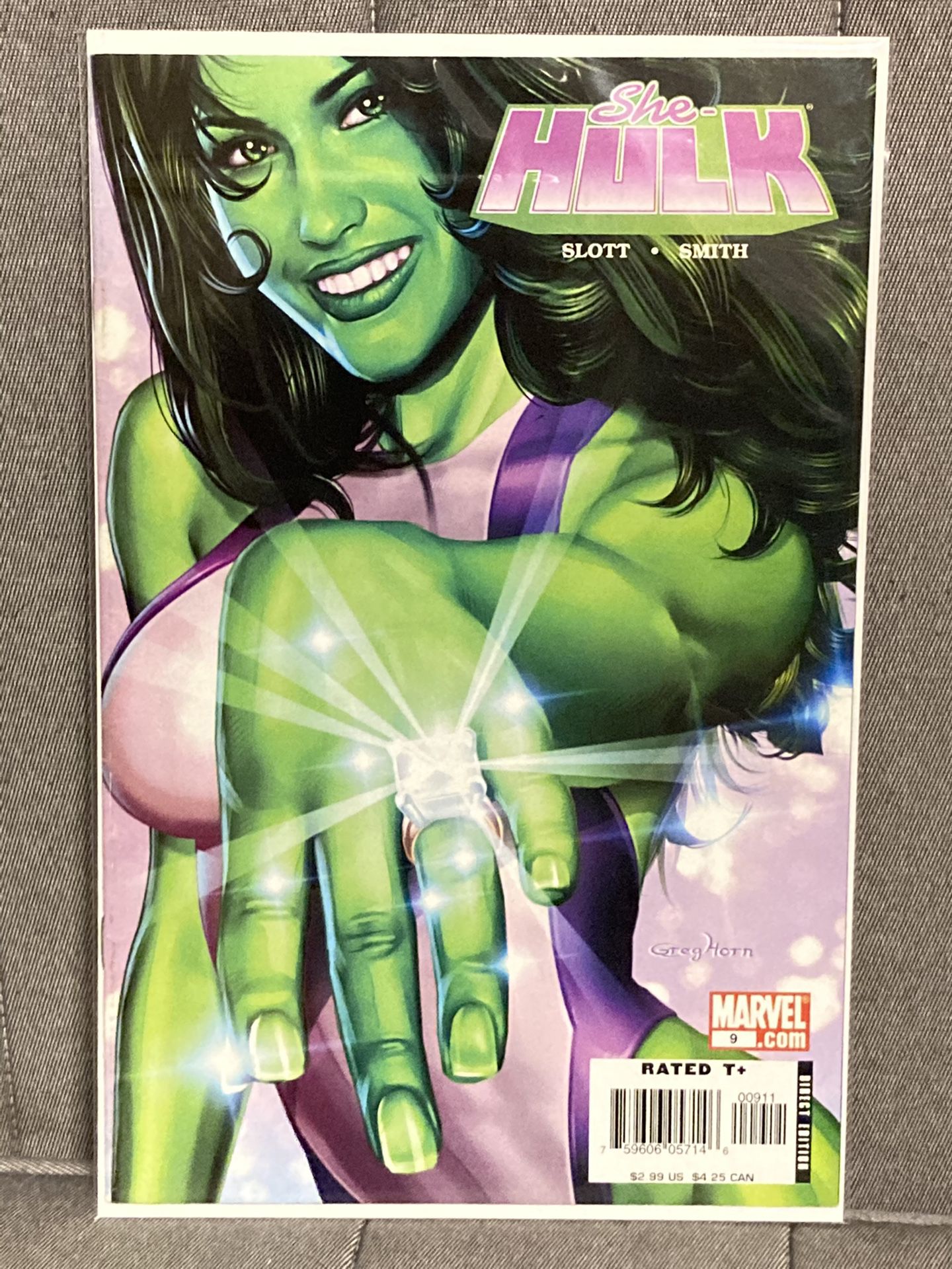 Marvel Comics THE HULK issue #9 Variant Greg Horn Ring Cover - First Print - Hot / She-Hulk / Key Issue!!
